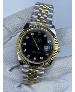 (준비완료/특급배송)NO.3084/롤렉스 데이저스트 126333 41미리 옐로우 골드 콤비 블랙 다이아 QP공장